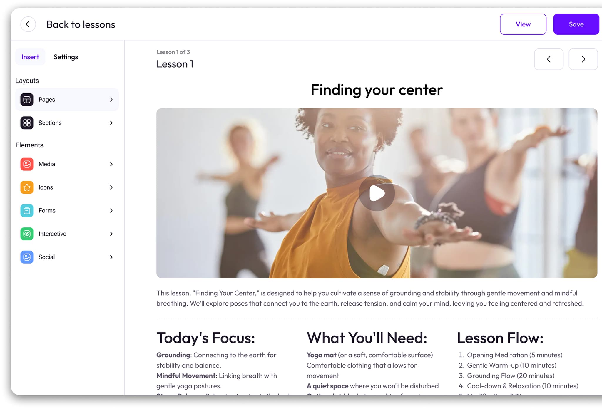 Course Builder Interface